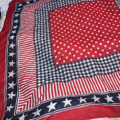 Talbots Scarf Red, White & Blue 30x30 Inches - Picture 3 of 5