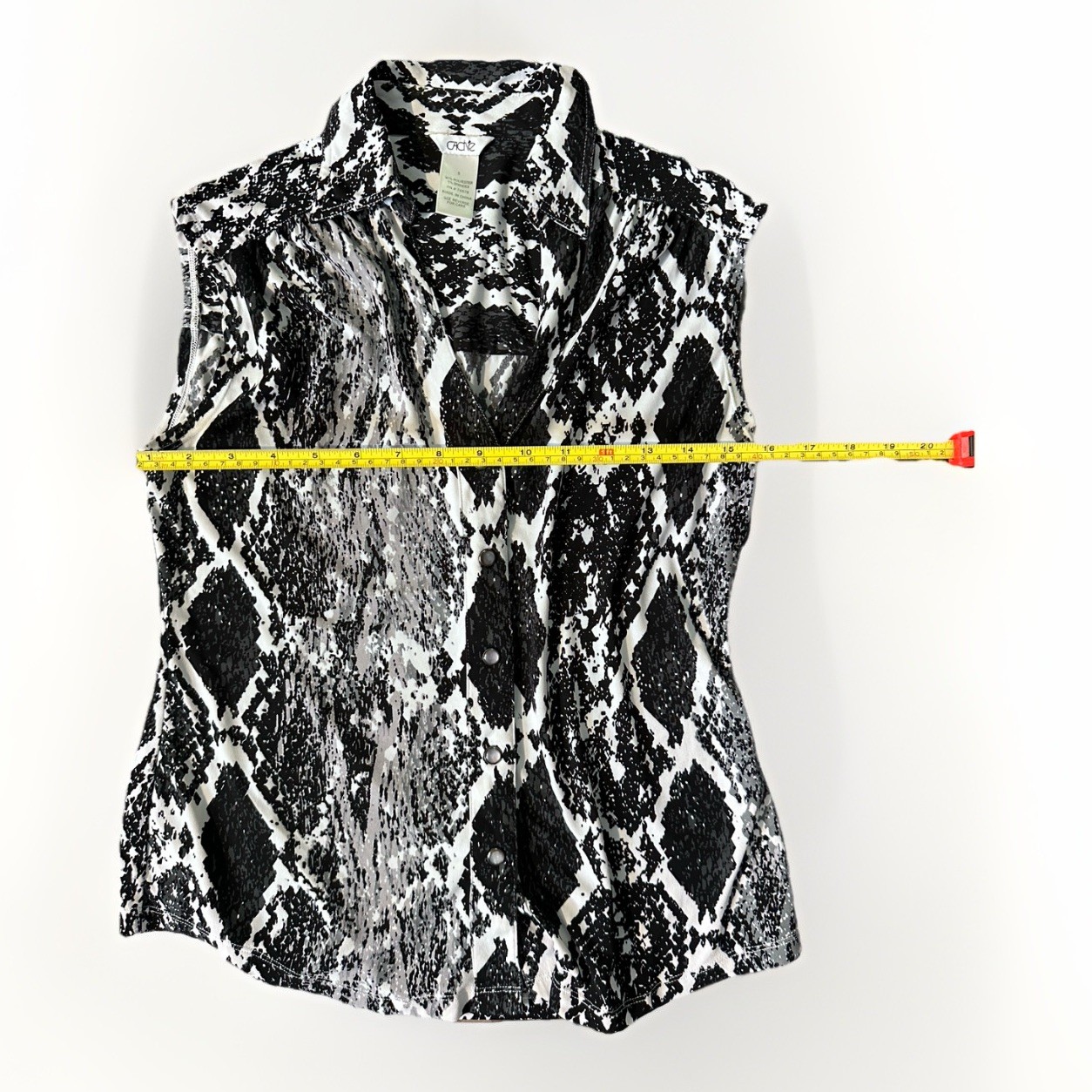 Cache Snake Print Sleeveless Collared Top Pearl S… - image 9