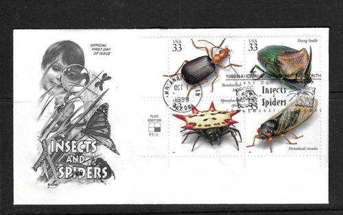 USA SC # 3351a-3351t Insects & Spiders FDC. Artcraft Cachet - Picture 3 of 3