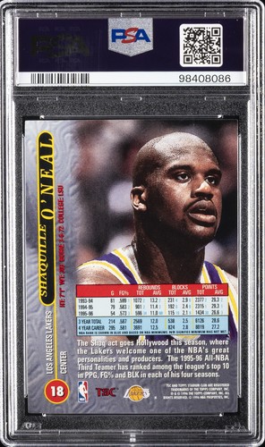 1996 STADIUM CLUB MATRIX #18 SHAQUILLE O'NEAL PSA 9 - Picture 2 of 2