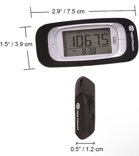 OZO Fitness C3D Easy Schrittzähler/Schrittzähler - Schwarz - Bild 6 von 8