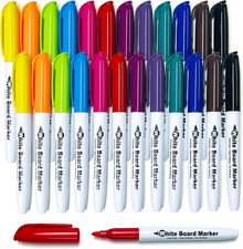 Dry Erase Markers Fine Tip 12 Colors, 24 Pack (2 Dozen) - Low Odor Whiteboard Ma