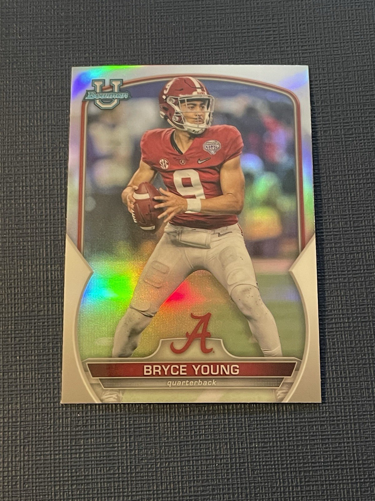 2022 Bowman Chrome U #1 Bryce Young Silver Refractor Alabama Carolina Panthers