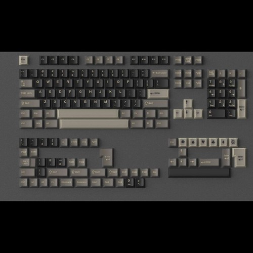 Black Grey ABS + PC Material Apes Keycap Doubleshot ABS Keycap Set 163 keys - Picture 1 of 4