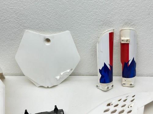 2009 KTM 65SX Plastics Kit Shroud Fender Panel Guard Protector White Dirt Bike  - Picture 3 of 4