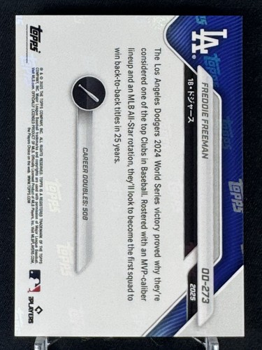 2025 Topps Now Japan Edition #OD273 RTOD Freddie Freeman Kanji LA Dodgers - Picture 2 of 2