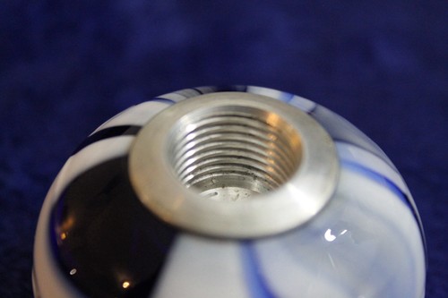 Blue White Glass Swirl Gear Shift Knob Handle Accessory Necker Knob Manual - Picture 8 of 9