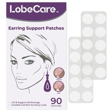 LobeCare - Clear Ear Lobe Support Patches for Earrings - White/Purple