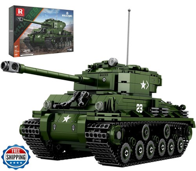 #ad #ad Reobrix M4A3E8 Sherman Tank Building SetWW2 Military American Ar $64.99