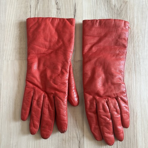 Vintage Fownes rote Leder Fahrhandschuhe 7 1/2 Thinsulate Wärmeisolierung - Bild 1 von 7