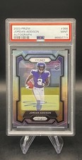 Jordan Addison 2023 Prizm Silver #368 Auto RC PSA 9 Rookie NFL Football Card!