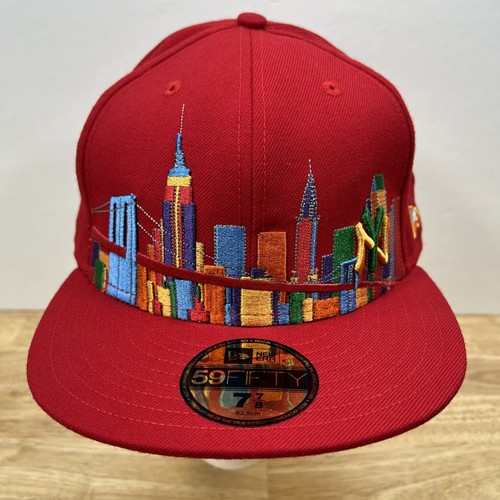 New Era 59FIFTY New York Yankees NYC Skyline Red Fitted Cap Mütze Gr: 7 7/8