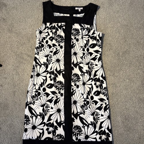 Vestido de mujer DressBarn funda sin mangas negro/blanco floral vintage talla 14 - Imagen 2 de 11