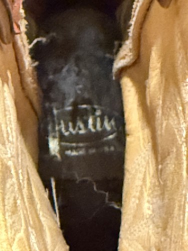 Justin, stivali da cowboy, taglia 7 B, cognac, arancione/marrone, suola in pelle, western - Foto 7 di 16