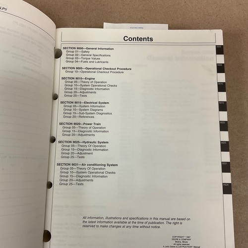 John Deere JD 270LC MANUAL DE TALLER TÉCNICO (OPERACIÓN Y PRUEBAS) pn TM1667 - Imagen 2 de 8