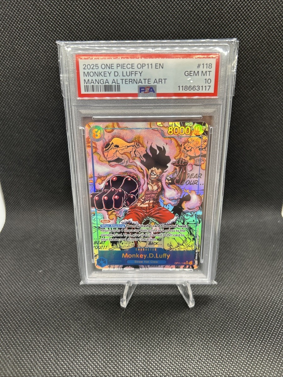 💎PSA 10💎 English Monkey D Luffy OP11-118 Manga Alternate