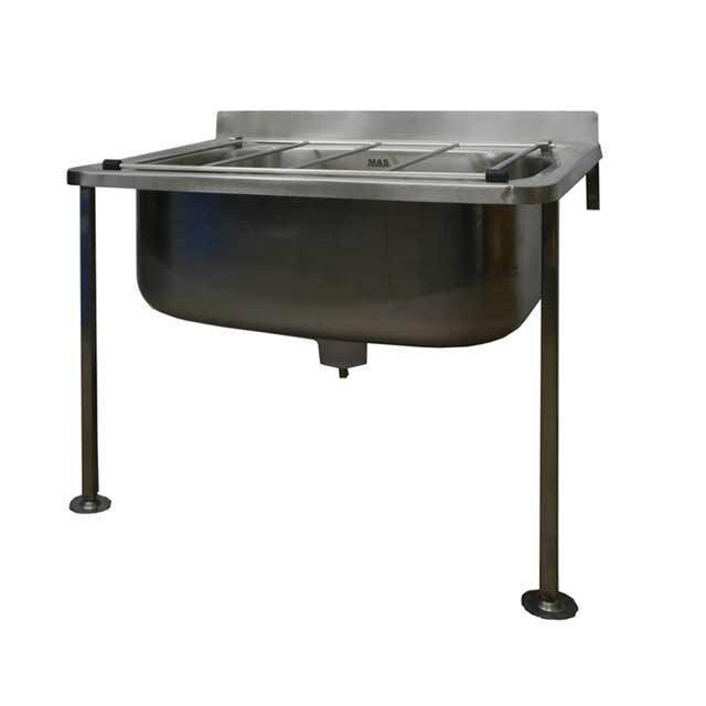 Cleaners Sink Stainless Steel Bowl Mop Sinks with Legs Cafe Laundry Trough 46x55 - Picture 5 of 5