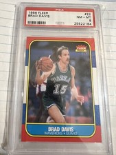 1986 Fleer Basketball Brad Davis RC  PSA 8