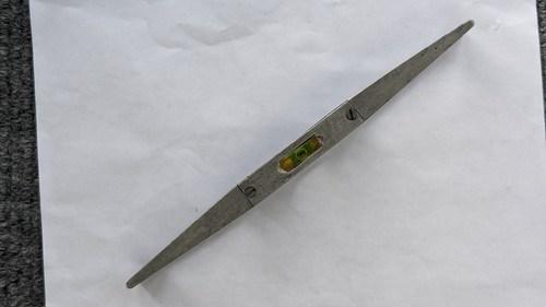 Aluminum 3-vial vintage torpedo Level 9" long made In Japan, owner name engraved - Picture 5 of 7