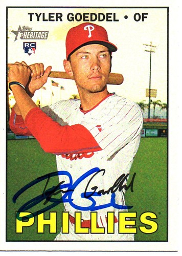Tyler Goeddel Philadelphia Phillies 2016 Topps Heritage High Number Signed Card - Picture 1 of 1