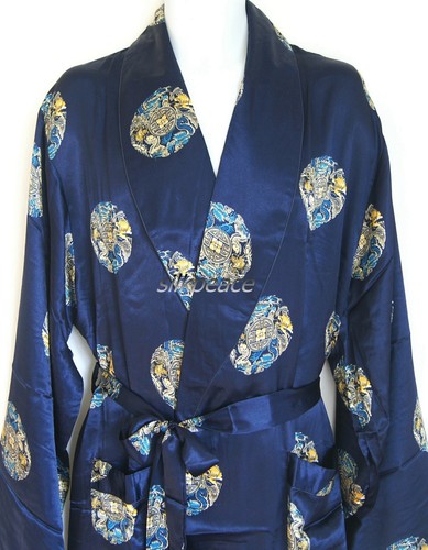 2nd+ items FREE SHIP Mens Robe Satin silk robe Spa Gowns Satin Pajama Lounge - Picture 8 of 18