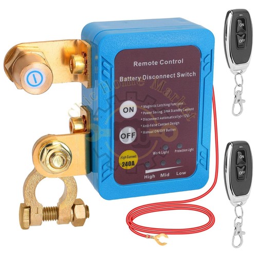 Remote Battery Disconnect Switch 12V 240A Battery Kill Switch for Auto RV ATV US - Picture 5 of 11