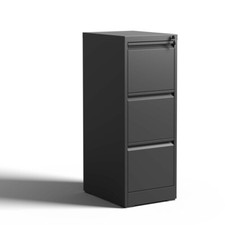 Steel Vertical File Cabinet with Lock - 3-Drawer Metal Storage for A4,Legal