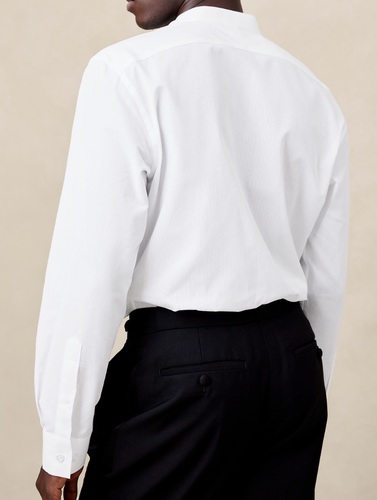 NEW! Banana Republic Mens RT$200 White Standard Pleated Bib Tuxedo Dress Shirt L - Picture 3 of 4