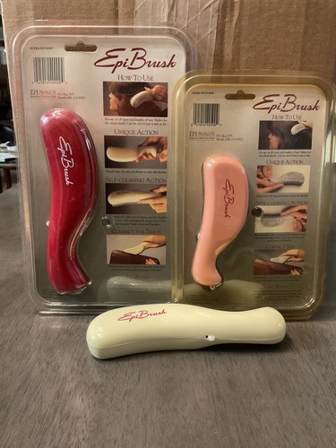 Vntg 1988 Epi Products Epi Brush Self Cleaning Red Pink White C4000 New LOT 3