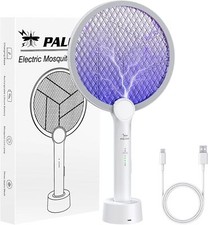 Update Electric Mosquito Fly Swatter Zapper 4000V Racket Bug Insect Killer Lamp