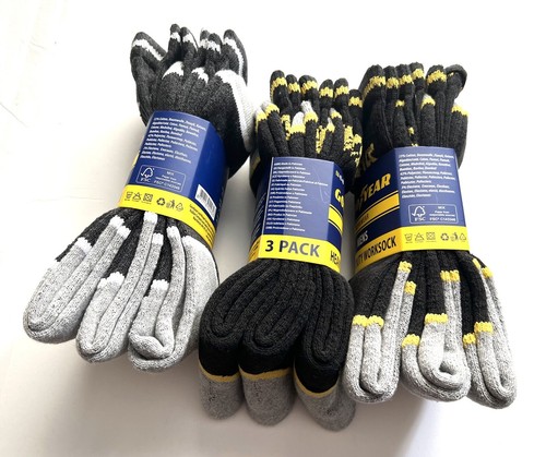 Goodyear Workwear Mens Heavy Duty Worksock 9 Pairs Socks Size EU 43-46 (US 9-12) - Picture 10 of 11