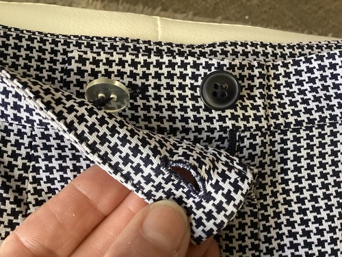 Cropped-Hose mit Hahnentrittmuster dunkelmarineblau & weiß Größe 6 Damen gebraucht, in einwandfreiem Zustand Casual Corner  - Bild 4 von 16