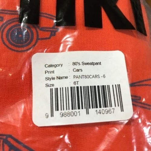 Hugo Love Tiki Kid Pant 6 Orange Joggers Cars 80's Sweatpants Retro Preppy - Picture 2 of 6