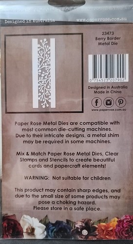 Papier Rose Handwerk Berry Rand Metall Schneidform 23473 - Bild 2 von 5