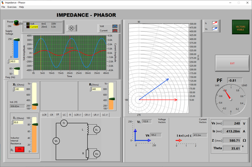 Impedance Software Simulator for series parallel ac circuit practical exercises - Picture 10 of 13