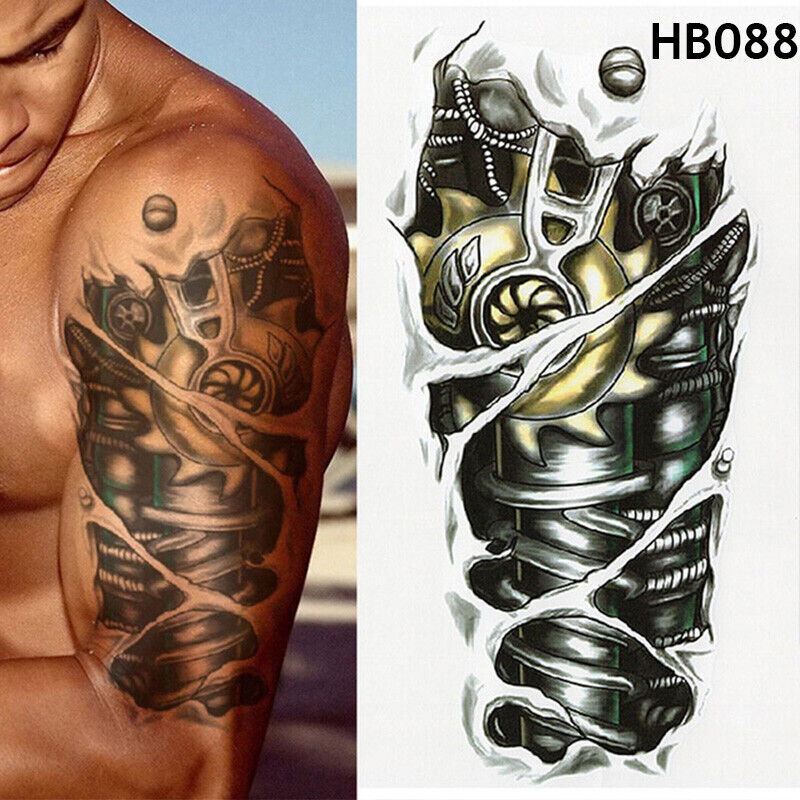 Waterproof Temporary Tattoo Sticker Fake Tatoo Half Sleeve Leg Arm Men Women ต - Picture 7 of 29