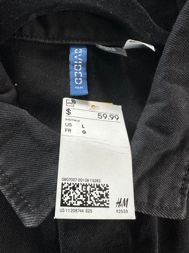 H&M Post Malone Black Jean Jacket Concert Tour 2019 Men's Size Large New RARE - Picture 11 of 11