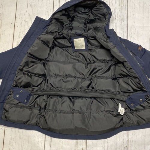 Zara Kids Contrasting Patch Down Navy Blue Puffer Parka Size 6 - Picture 7 of 10