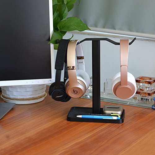 Soporte para auriculares estable de aluminio doble soporte para auriculares pantalla de escritorio colgante para auriculares - Imagen 3 de 7