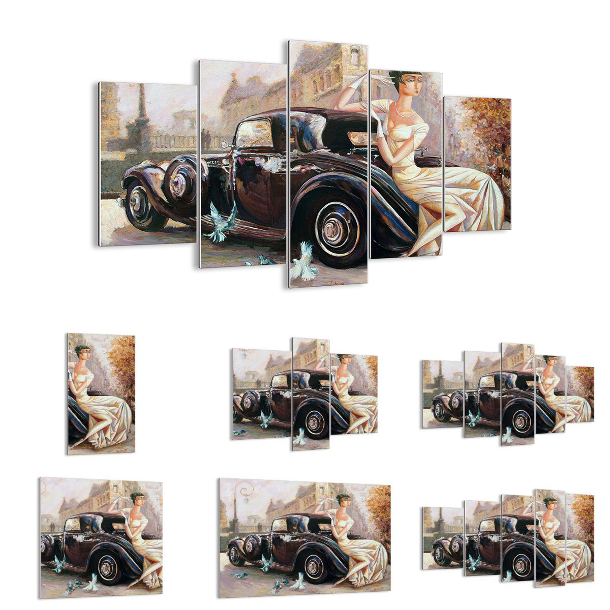 BILD AUF GLAS - GLASBILDER Foto Retro Auto Dame - 30 MUSTER - DE 3467 BILD AUF GLAS - GLASBILDER Foto Retro Auto Dame - 30 MUSTER - DE 3467