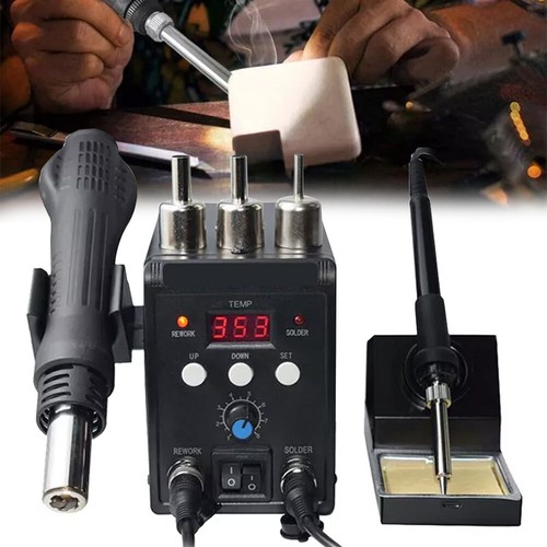 2IN1 700W Soldering Iron Set Hot Air Desolder Rework Soldering Station Gun Iron - Picture 3 of 14