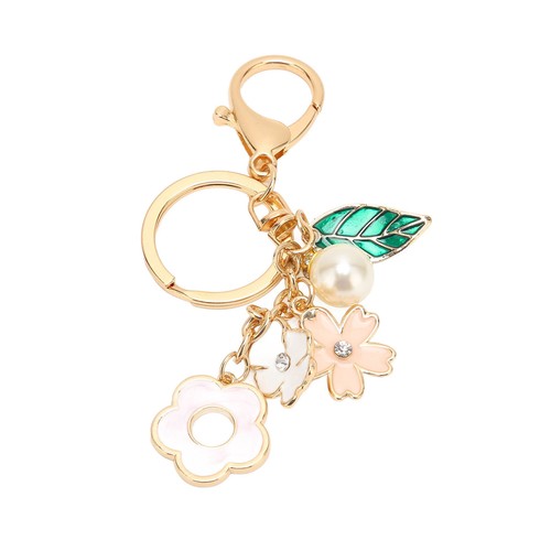 Flower Keychain Cute Car Key Ring Accessories Zinc Alloy Bag Pendant for Women - Picture 10 of 12