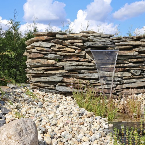 Edelstahlwasserfall 30 cm mit weisser Beleuchtung für Gartenteich und Wandeinbau - Bild 9 von 12