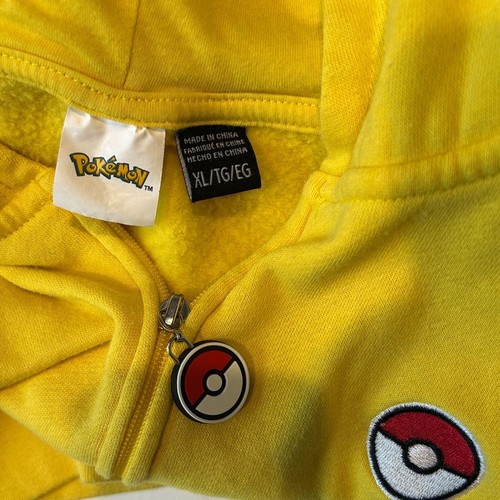 Pokemon Pikachu Hoodie Youth XL, Yellow Sweatshirt Cotton Blend - Picture 5 of 8