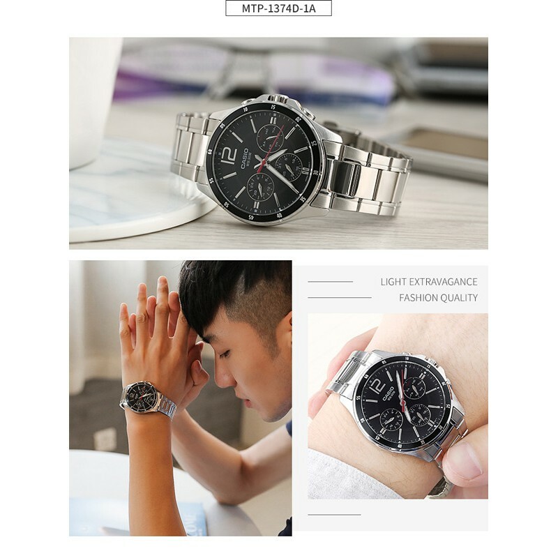 Casio Standard men's watch stainless steel model MTP-1374D