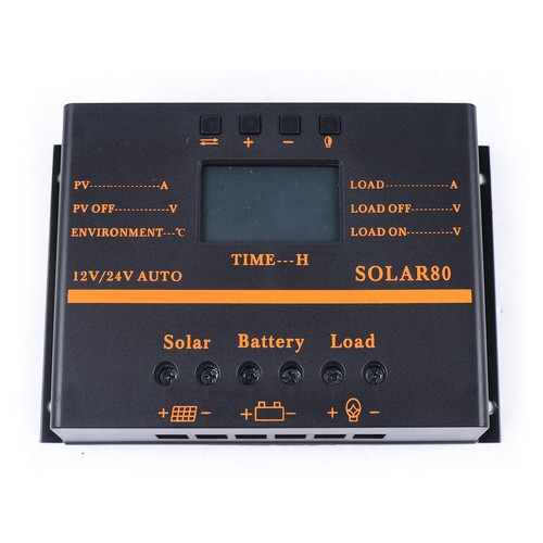 80A Solar Panel Regulator Charge Controller 12V/24V Auto MultiPurpose