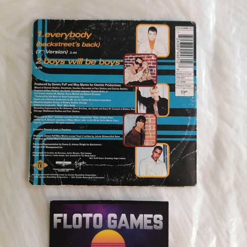 CD MUSICAL : Backstreet Boys - Everybody Max Martin - CD 2 Titres - Floto Games - Imagen 2 de 2