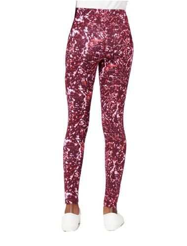 Justice Girls Leggings Maroon 16/18 Plus Full Length Paint Splatter Design - Picture 9 of 10