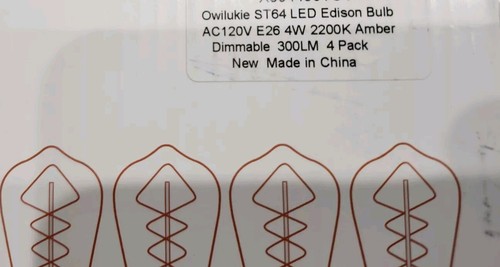 4Pack Edison 4W Dimmable Vintage LED Light Bulb ST64 Filament E26 Base - Picture 2 of 5