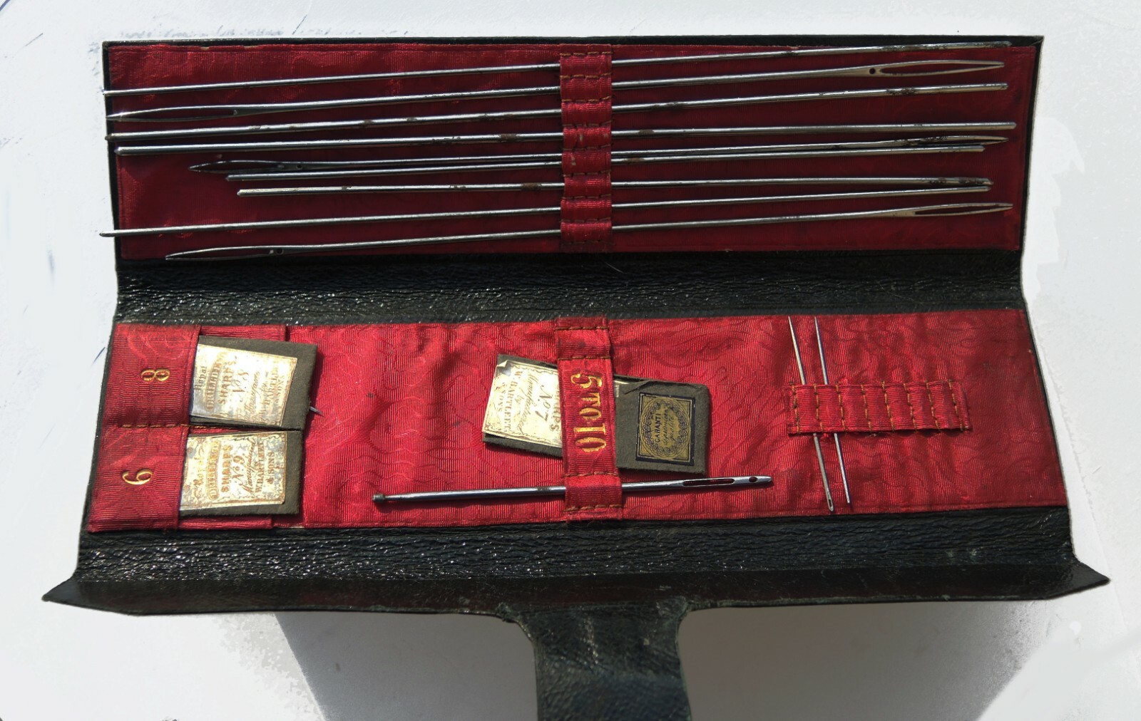 Etui nécessaire XIXe couture broderie coudre Ancien Navette pour filet aiguilles Laagste prijs, nieuwste werk